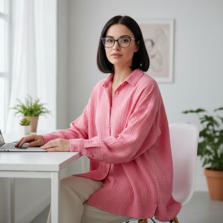 Double gauze/muslin pink ORGANIC