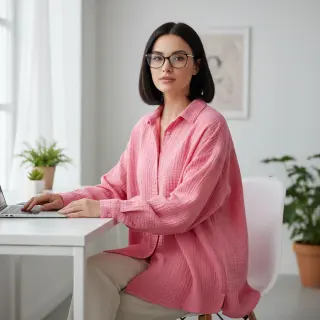 Double gauze/muslin pink ORGANIC