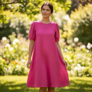 Double gauze/muslin fuchsia