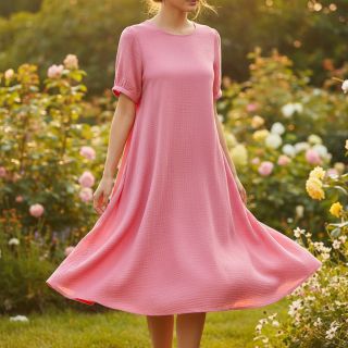 Double gauze/muslin pink