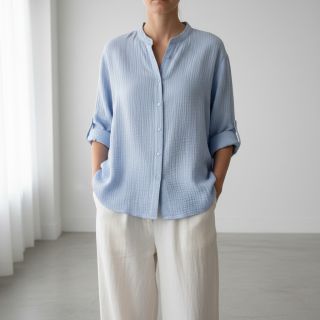 Double gauze/muslin blue heaven ORGANIC