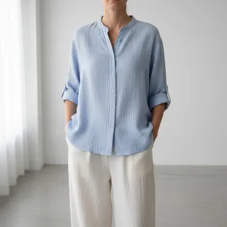 Double gauze/muslin blue heaven ORGANIC