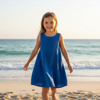 Double gauze/muslin cobalt