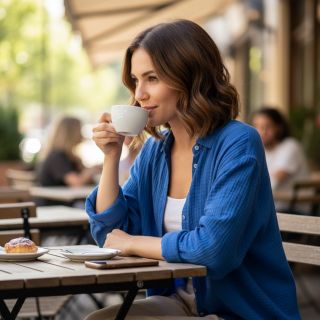 Double gauze/muslin cobalt