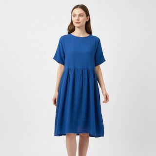 Double gauze/muslin cobalt ORGANIC