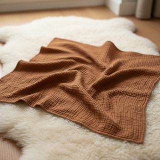 Double gauze/muslin cognac ORGANIC