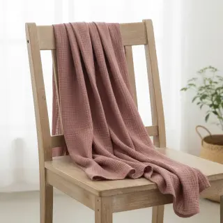 Double gauze/muslin old blush ORGANIC