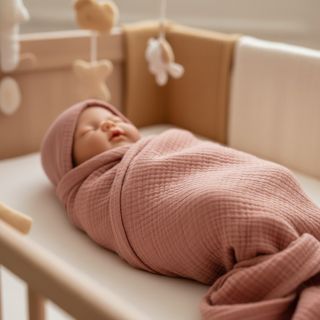 Double gauze/muslin blush ORGANIC