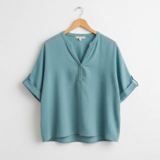 Double gauze/muslin blue shadow