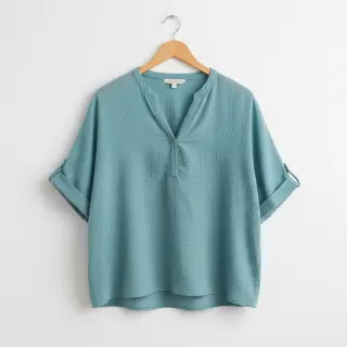 Double gauze/muslin blue shadow