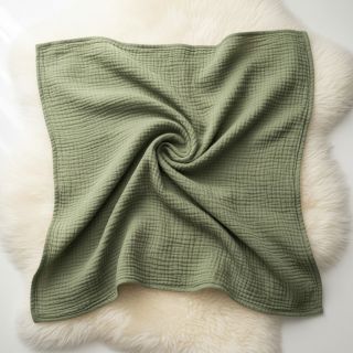 Double gauze/muslin moss green
