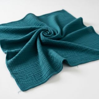 Double gauze/muslin petrol