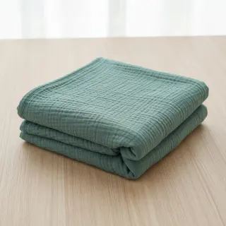 Double gauze/muslin green