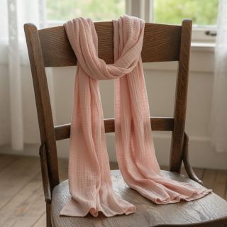 Double gauze/muslin light salmon ORGANIC