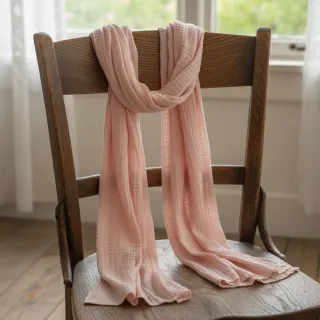 Double gauze/muslin light salmon ORGANIC