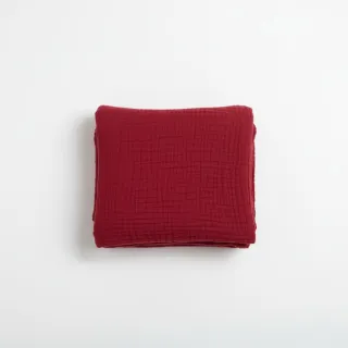 Double gauze/muslin red ORGANIC