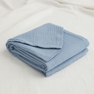 Double gauze/muslin blue ORGANIC