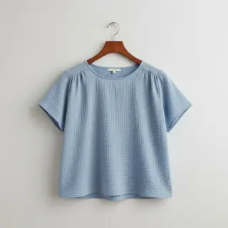 Double gauze/muslin blue ORGANIC