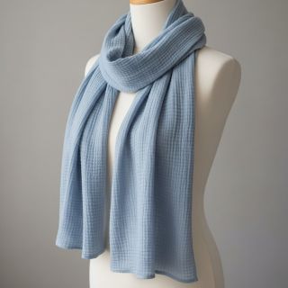 Double gauze/muslin blue ORGANIC