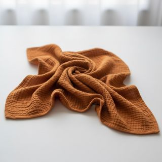 Double gauze/muslin brique ORGANIC