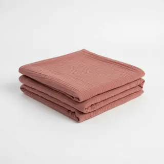 Double gauze/muslin mauve ORGANIC
