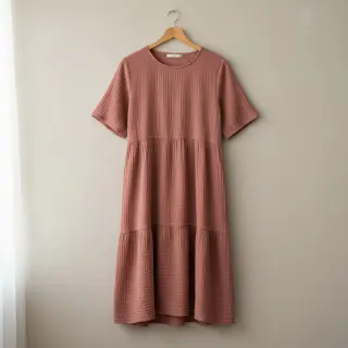Double gauze/muslin mauve ORGANIC