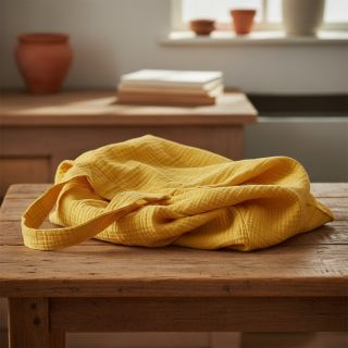 Double gauze/muslin soft yellow ORGANIC