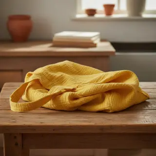 Double gauze/muslin soft yellow ORGANIC