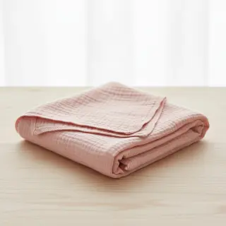 Double gauze/muslin light rose ORGANIC