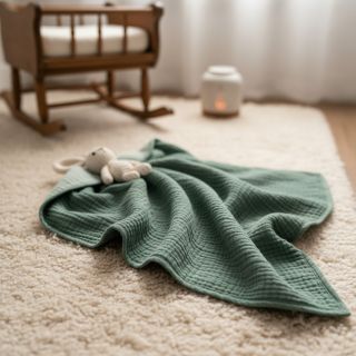 Double gauze/muslin green ORGANIC