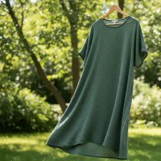 Double gauze/muslin green ORGANIC