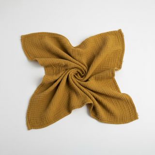 Double gauze/muslin ochre ORGANIC