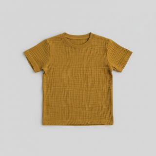 Double gauze/muslin ochre ORGANIC