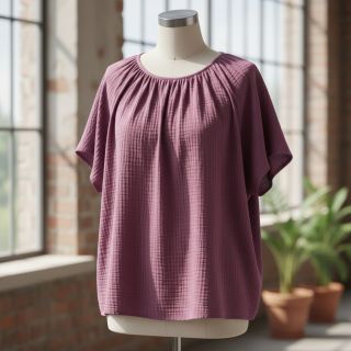 Double gauze/muslin purple ORGANIC