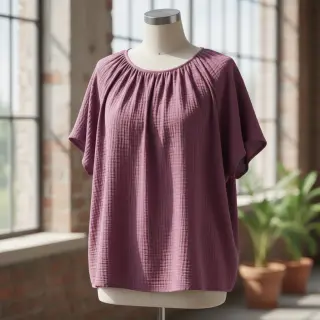Double gauze/muslin purple ORGANIC