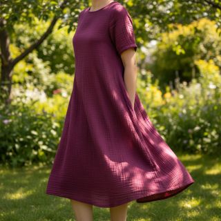 Double gauze/muslin berry ORGANIC