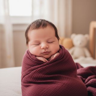 Double gauze/muslin berry ORGANIC