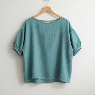 Double gauze/muslin blue shadow ORGANIC