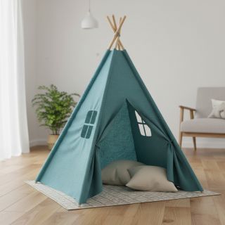 Double gauze/muslin blue shadow ORGANIC