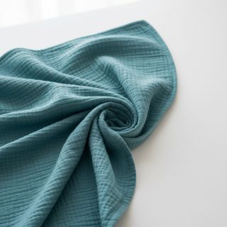 Double gauze/muslin blue shadow ORGANIC