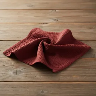 Double gauze/muslin bordeaux ORGANIC