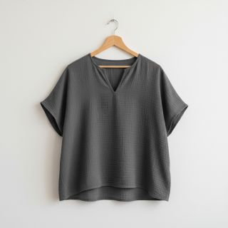 Double gauze/muslin dark grey