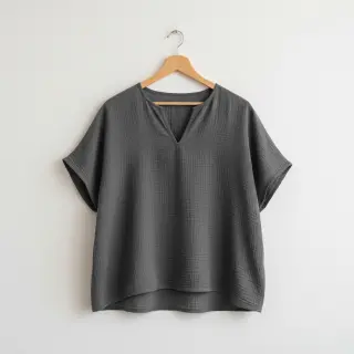 Double gauze/muslin dark grey