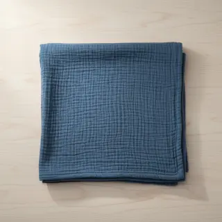 Double gauze/muslin indigo