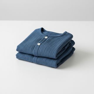 Double gauze/muslin indigo