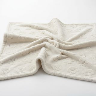 Fleece Paw prints ecru