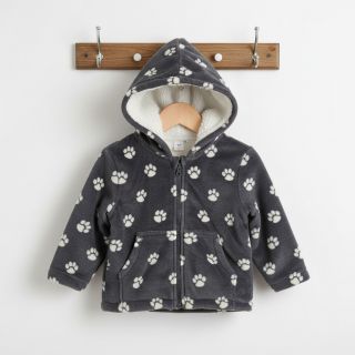 Wellness Fleece Dog paw dark grey