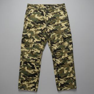 JEANS DENIM STRETCH Camouflage camo green