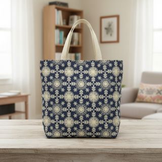 Cotton fabric JEANS EMBROIDERY Niva design B