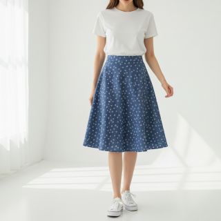 Cotton fabric JEANS Hearts